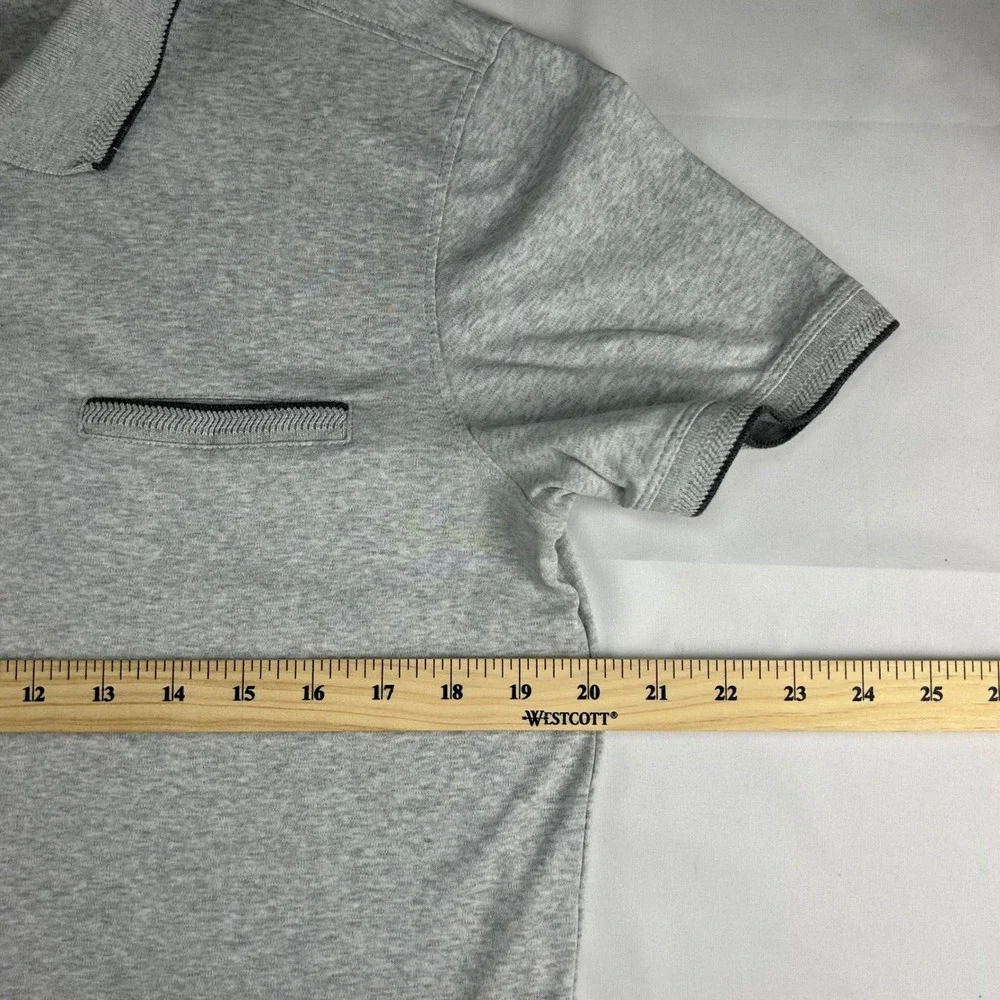 Banana Republic Luxe Touch Performance Polo Shirt Mens Medium Gray Slim Fit